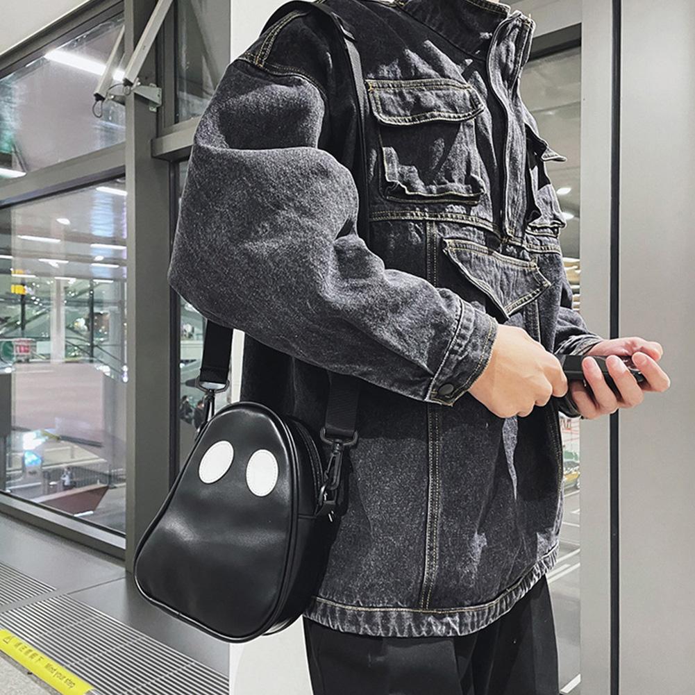 Ghost Funny Leather Shoulder Bag Lovely Fun Devil Fashion Crossbody Handbags Small Portable Casual Satchel Bag Zipper for Travel