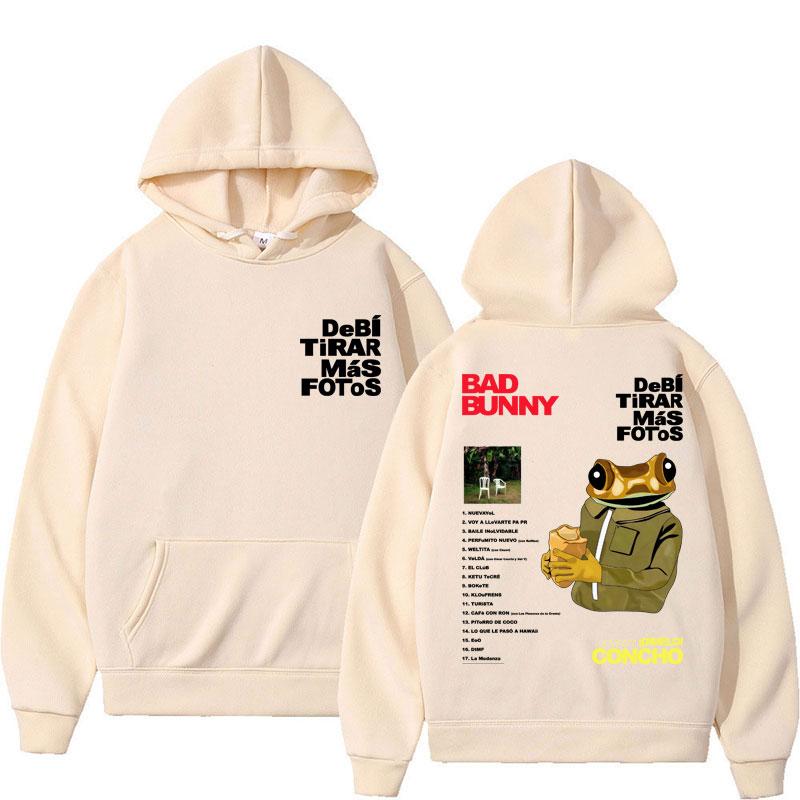Bad Bunny Debi Tirar Mas Fotos Album Tour Hoodies Herren Damen Mode Hip Hop Sportbekleidung Fleece Warm Übergroße Mäntel