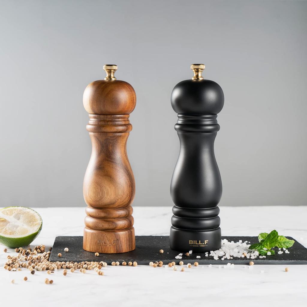 Pepper Mill Salt Mill Natural Oak Mill Pepper Pepper Wood Ceramic Core Pepper Grinder Manual Spice Grind Solid Wood Rock Salt Black Pepper Black