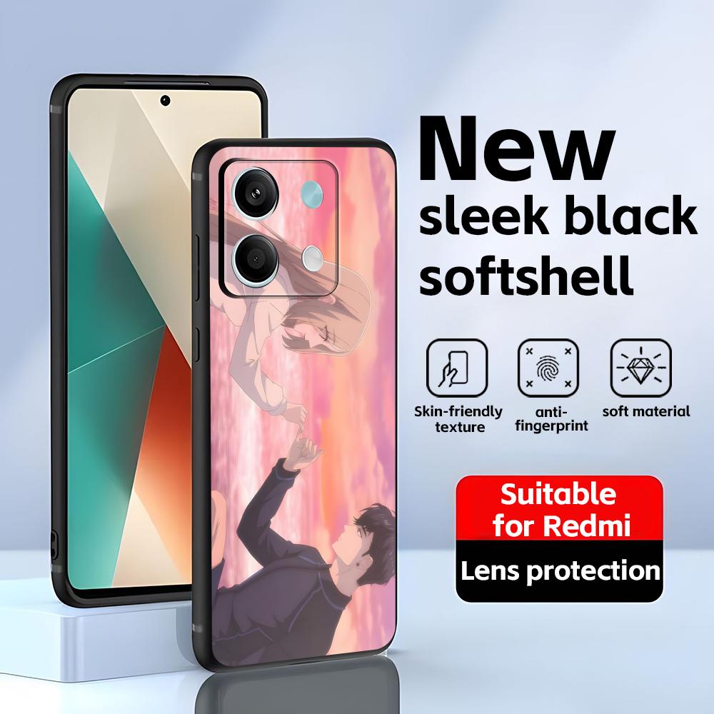 Ein Mädchen & Ihr Wachhund Handyhülle Für Redmi Note 14 13 12 11 Pro Plus S 5G 14C A3 Weiche Schwarze Handyhülle