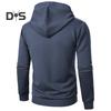 Men Fall Winter Hoodie Solid Color Drawstring Long Sleeves Jacquard Design Hooded Elastic Cuff And Hem Thin Daily Wear Casual Sport Top