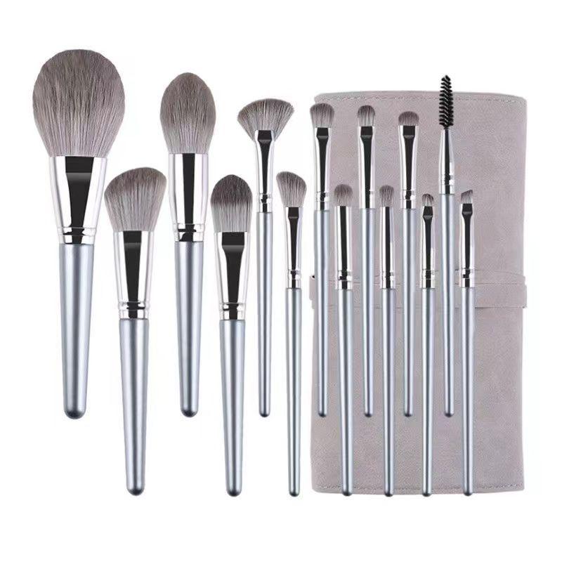 Set Pennelli Trucco Ultra Morbidi 14 Pezzi Setole Morbide Pennello Polvere Libera Viso Intero Pennello Ombretto Pennello Cosmetico Professionale