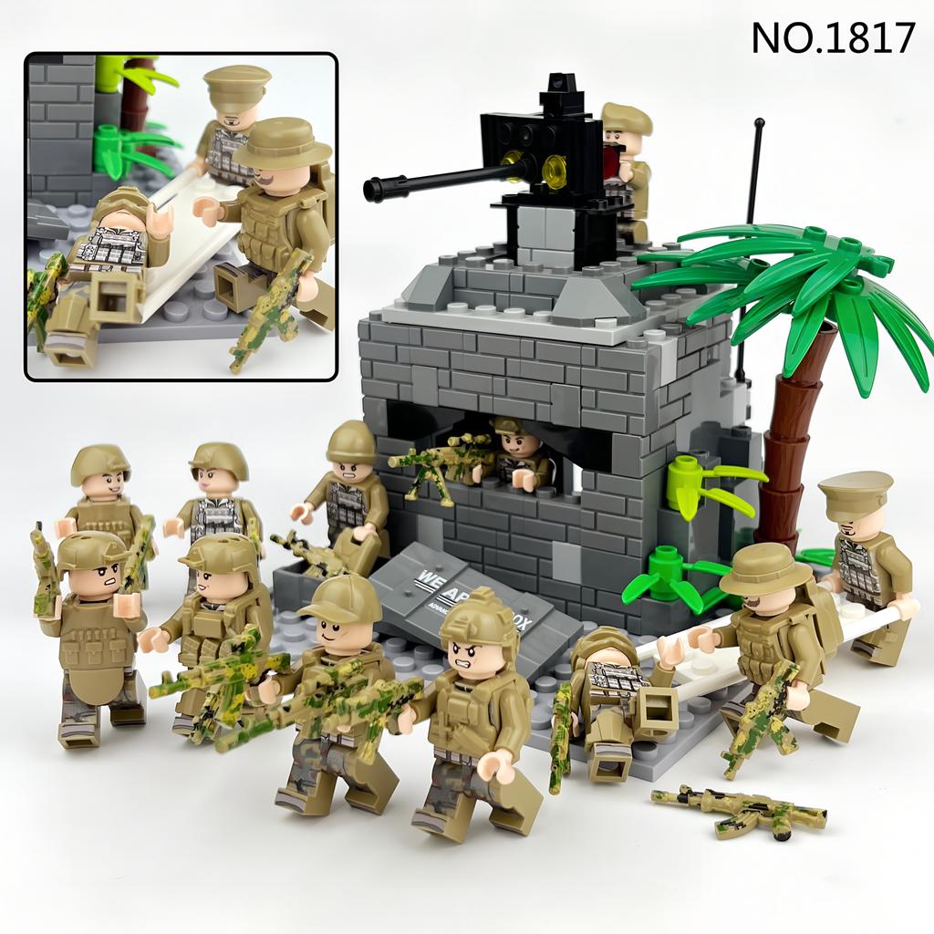Signal Flag Special Forces Military Human Body Armor Stretcher Assembly Building Block Toy