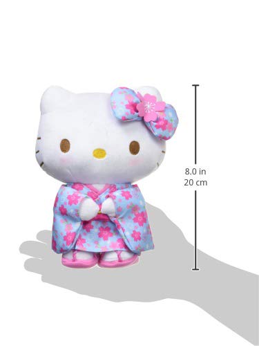 Sanrio Hello Kitty Sakura Kimono Series Light Blue Plush Toy, Small, 098467-17 by Nakajima Corporation