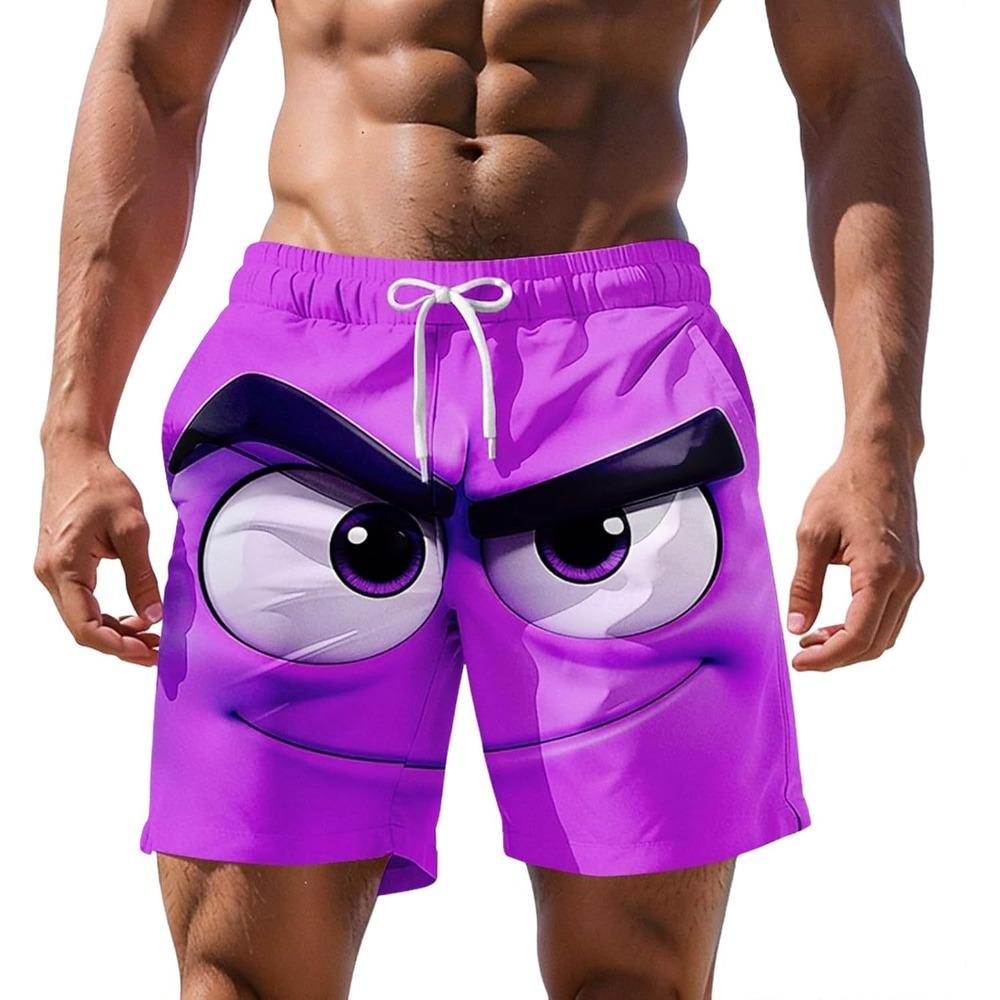 Fashionable Comfortable Breathable Beach Shorts Men Colorful Fun 3D Printed Board Shorts Summer Casual Holiday Short Pants Loose Surf Swim Shorts