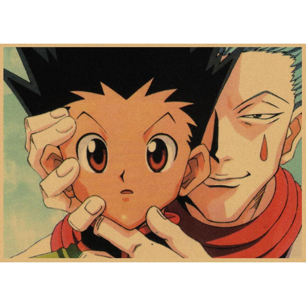 Retro Kraft Paper Wall Poster: Hunter X Hunter Japanese Anime Art for Bar & Cafe Decor