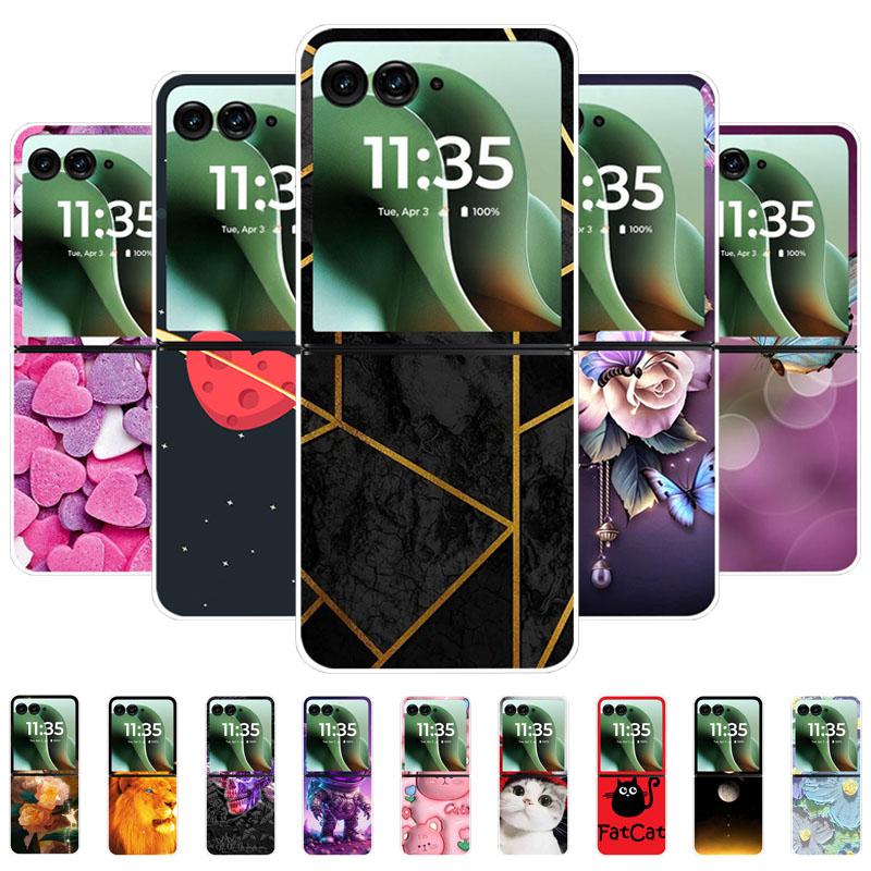 Modne Przezroczyste Etui Na Telefon Dla Motorola Razr 40 50Ultra Razr 60 Ultra Ochronne Etui Dla Razr40 Razr50 Przezroczysta Twarda Powłoka PC