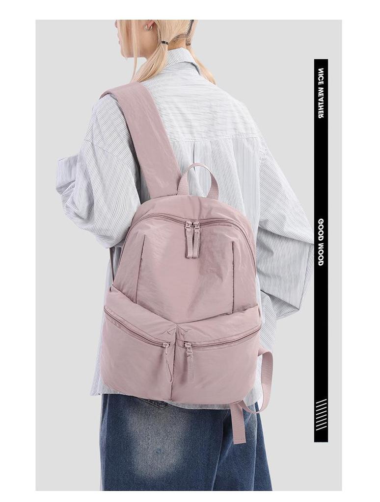 2025 Women's Lightweight Nylon College Backpack - Large Capacity, Casual Double Shoulder Bookbag