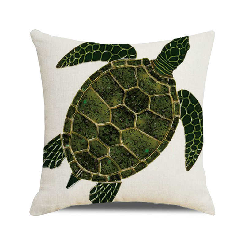 Home Decor Colorful Sea Turtle Watercolor Pillow Covers Pattern Cushion Cover Suitable for Sofa Bedroom Car Pillow Cover