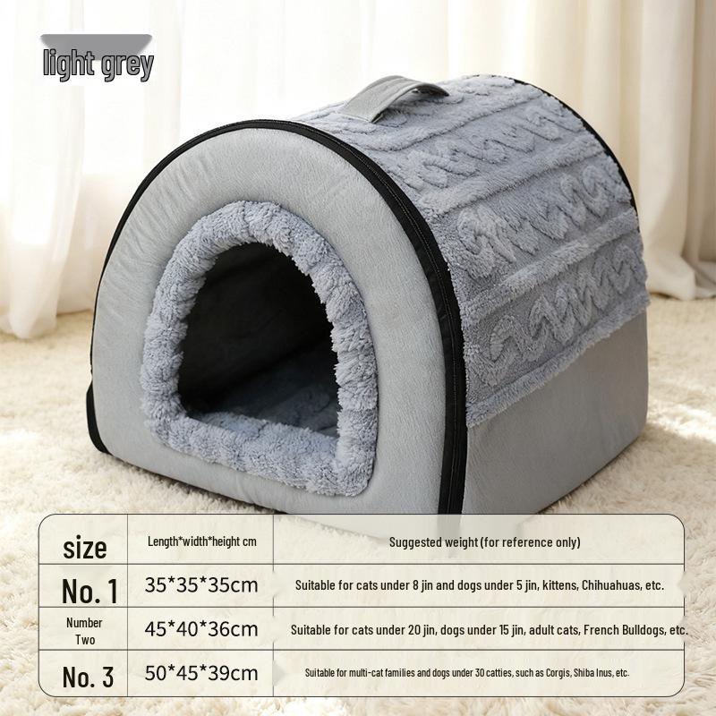 Universal Enclosed Cat Bed: Thick, Warm, Washable Nest for Deep Sleep