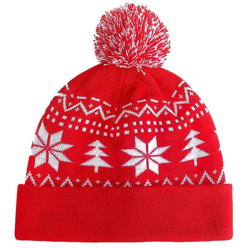 Christmas Hat Snowman Winter Warm Color Knitted Cap Christmas Gift For New Year Xmas Party Decor Men Women Warm Hats