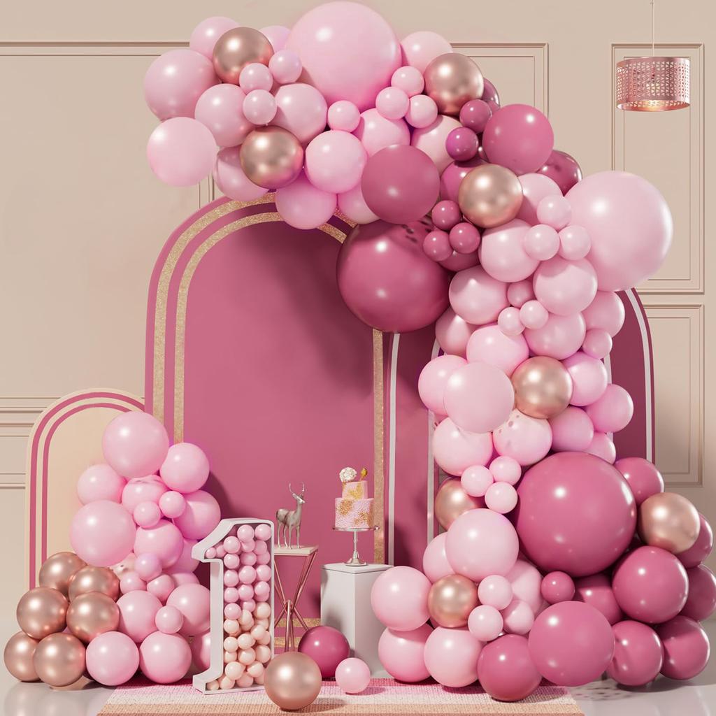 Rose Gold Balloon Garland Arch Kit Wedding Birthday Party Decoration Kids Adults Birthday Ballon Baby Shower Latex Baloon Chain