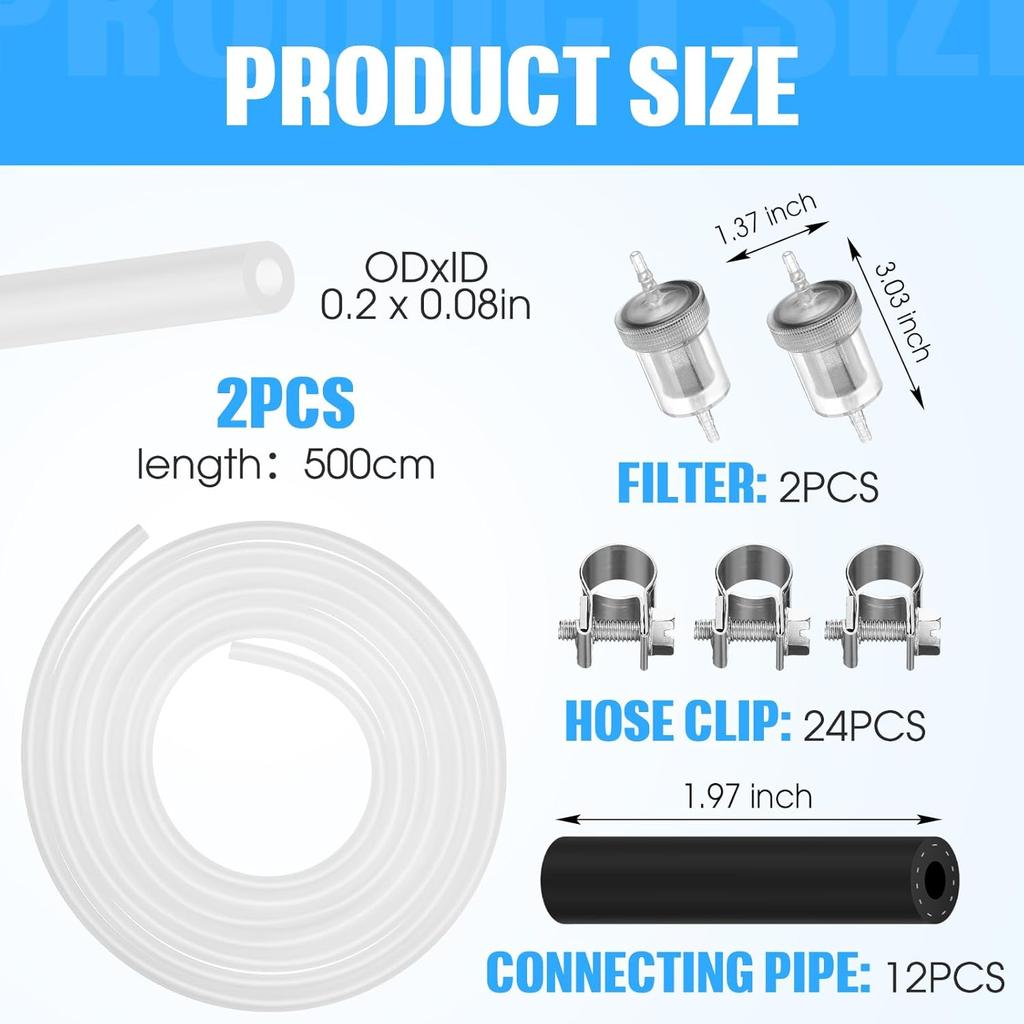 2 Set 5M Fuel Line Kit With Filter And Hose Clip For Heaters Tank Diesel Accessories Diesel Heater Fuel Line Kit