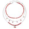 Cherry set necklace multi-layer stacking design summer small fresh rice bead chain accessories necklace women