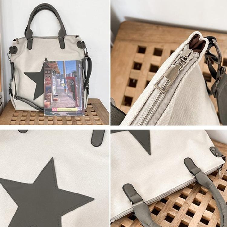 Damen Canvas Umhängetasche Ästhetische Stern Crossbody Tasche Handtasche mit großem Fassungsvermögen