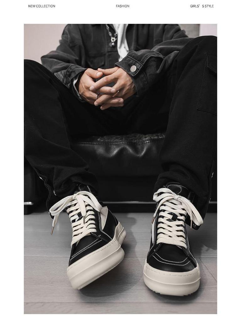 Autumn 2025 Men's Trendy High-Top Sneakers: Versatile Outdoor Fashion Shoes