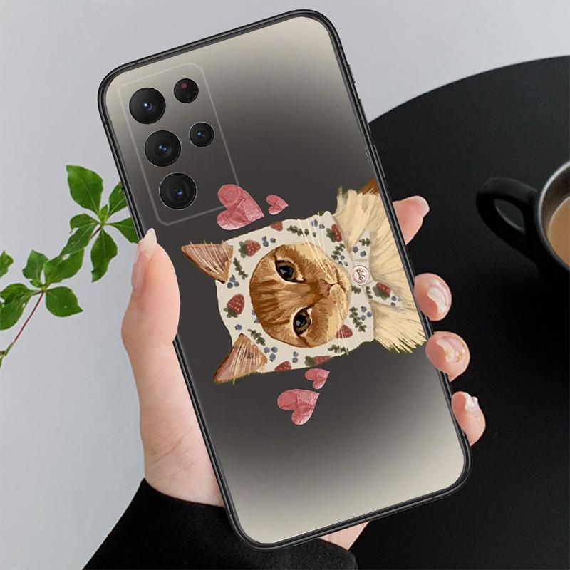 

Cats Cute Fun Art Phone Case For Samsung Galaxy S25 S24 S23 S22 S21 Ultra S24 S23 S22 S21 S25 Plus S24 S20 FE S22 5G