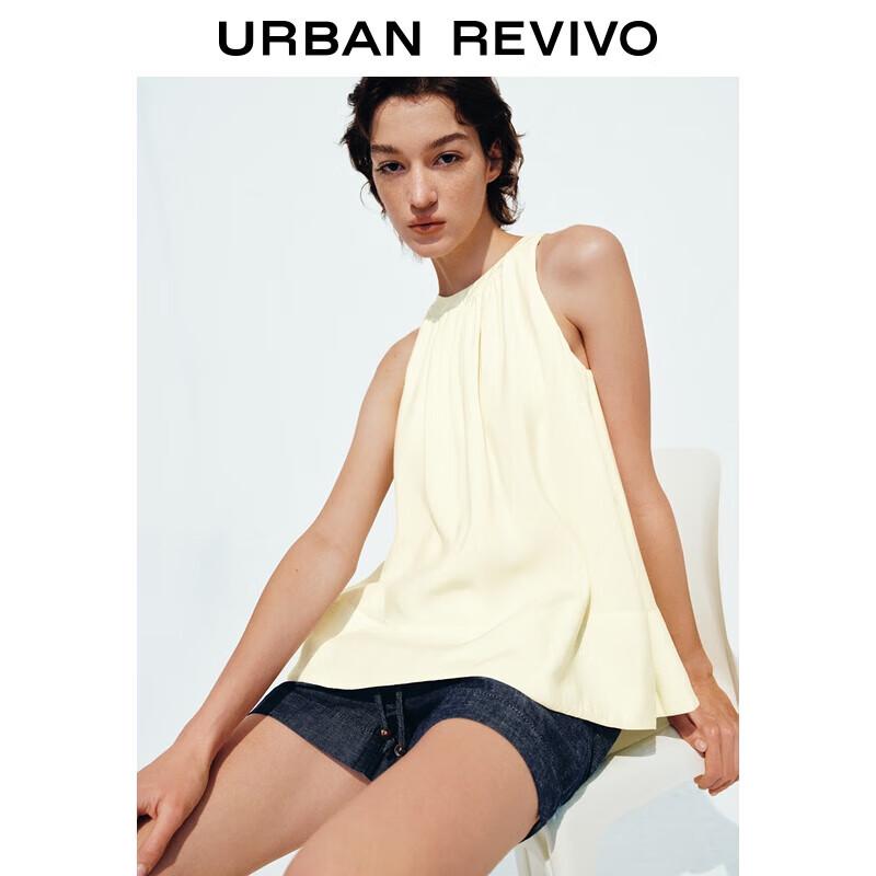 UR Women s Elegant Pleated Sleeveless Blouse M