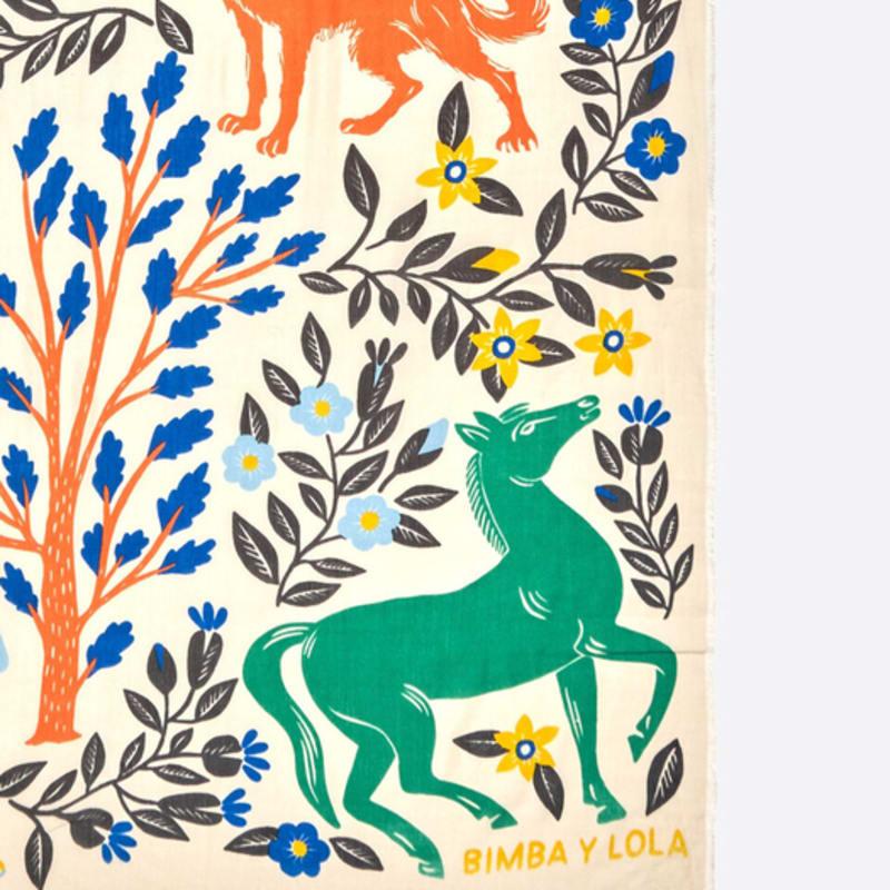 BIMBA Y LOLA Vegetation Animal Sand Shawl B256AII005BEF