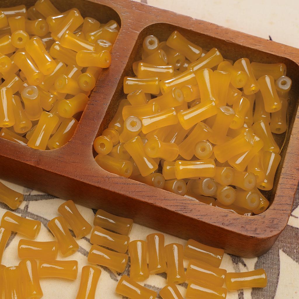 Glass Halo Staining Sprinkles Bamboo Beads Ancient Style Loose Beads Handmade Diy Hand Beaded Beads Accessories Glaze Imitation Jade Beads Materials