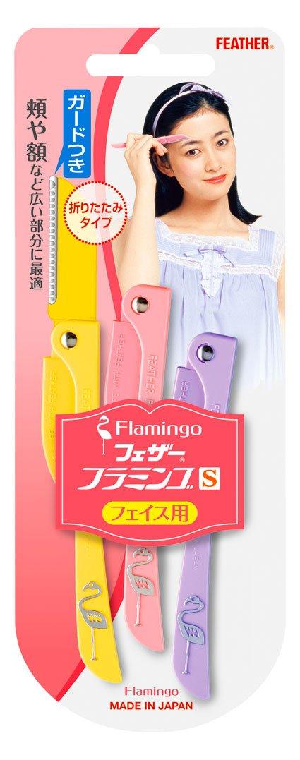 

FEATHER Flamingo S для больших с 3 сделанными в одном элементе лицом, областями, защитой, частями, Япония, женская бритва, складная,