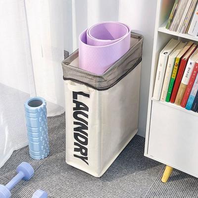 Rolling Laundry Basket with Wheels Laundry Hamper Waterproof Inner Narrow Corner Clothes Storage Bins for Home Dormitory Hotel
