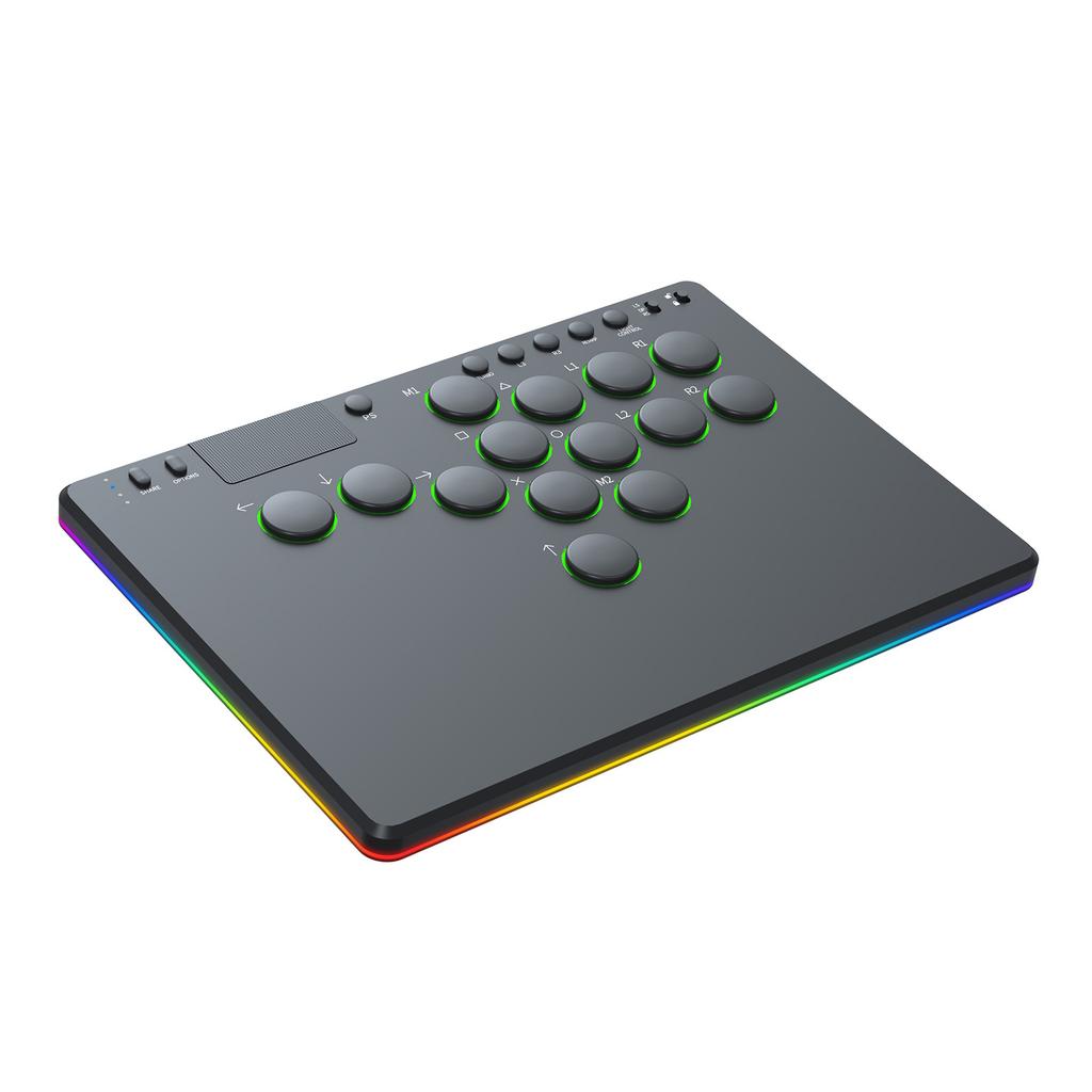 14 Keys All-Button Arcade Controller Supports Hot Swap Black Fighting Game Keyboard for Switch/PlayStation 4/PC Gaming