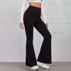 Women's Solid Color Yoga Pants Elastic Waist Sports Stretch Flare Running Casual Pants