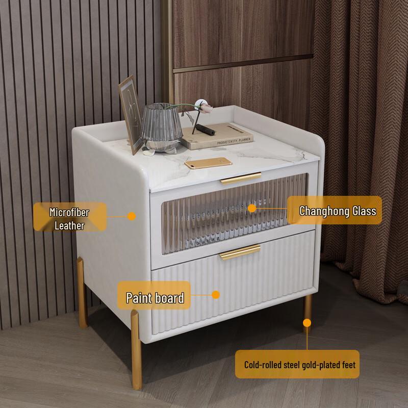 Light Luxury Solid Wood Bedside Table