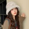 Fisherman Hat Women's Autumn and Winter Thickened Sweet Dopamine Color Matching Casual Face Showing Small Bucket Hat Versatile