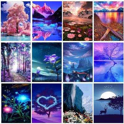 DIY 5D Diamond Painting Landscape Full Round Diamond Embroidered Diamond Mosaic