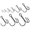 50Pcs/box Sharp Treble Fishing Hooks Set High Carbon Steel Barbed Wide Gap Round Bend Hooks for Lures/Baits Sizes 2#-14#