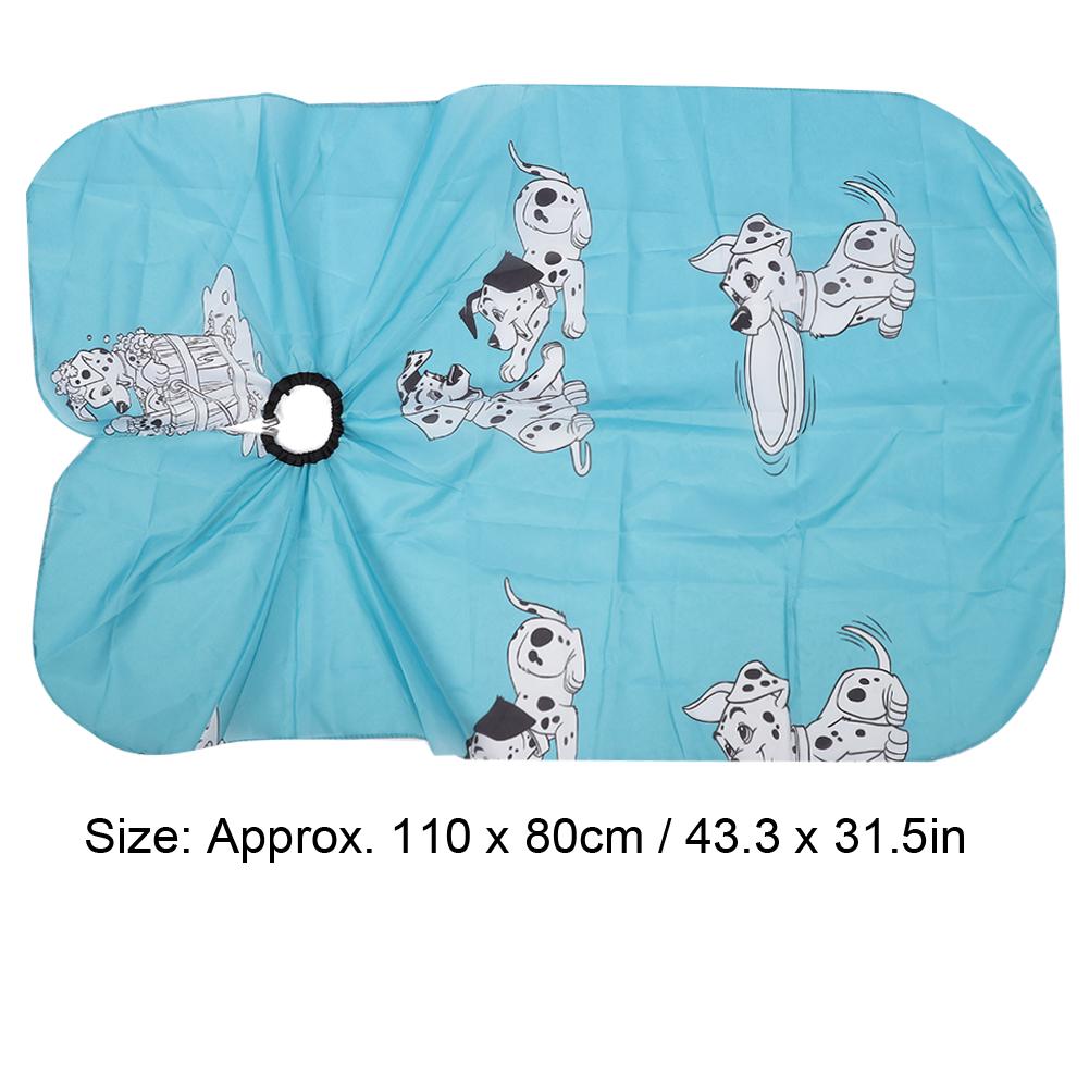 Cartoon Children Hairdressing Apron Hair Cutting Dyeing Adjustable Gown Cape Blue 110 X 80cm