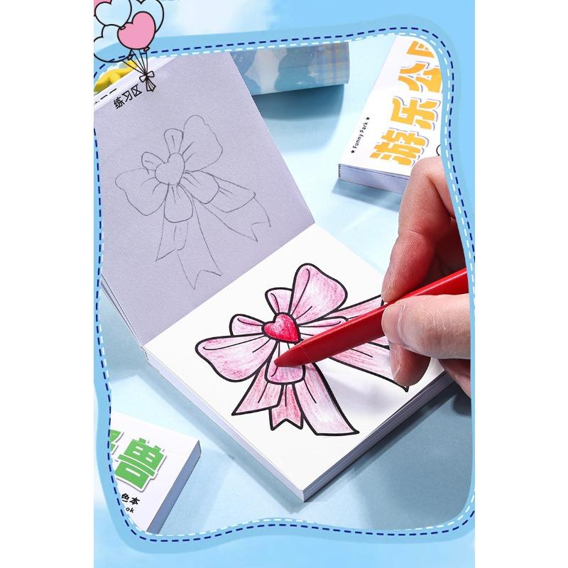 Portable Mini Cartoon Coloring Graffiti Book For Children Drawing Painting