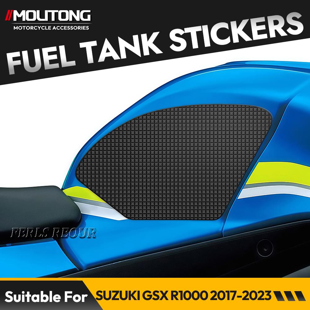 Minimalistischer Look Tankpad Silikon für SUZUKI GSX R1000 2017-2023 Motorräder Kraftstofftank Anti-Rutsch-Aufkleber Motorradzubehör