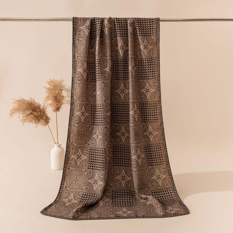 Womens Silk Wool Scarf 2026 Luxury Double-sided Printed Long Shawl Versatile Wrap