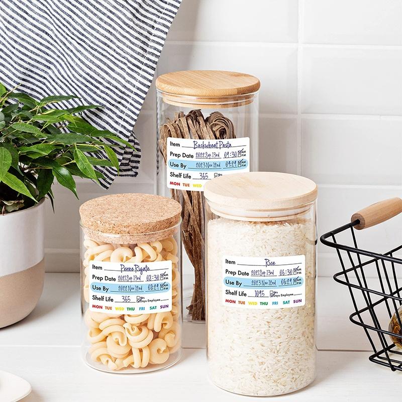 1 Roll Colorful Kitchen Sticker Refrigerator Freezer Food Storage Date Content Label Kitchen Labels Stickers Pantry Organization