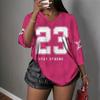 T-shirt décontracté grande taille à col en V ajouré pour femme