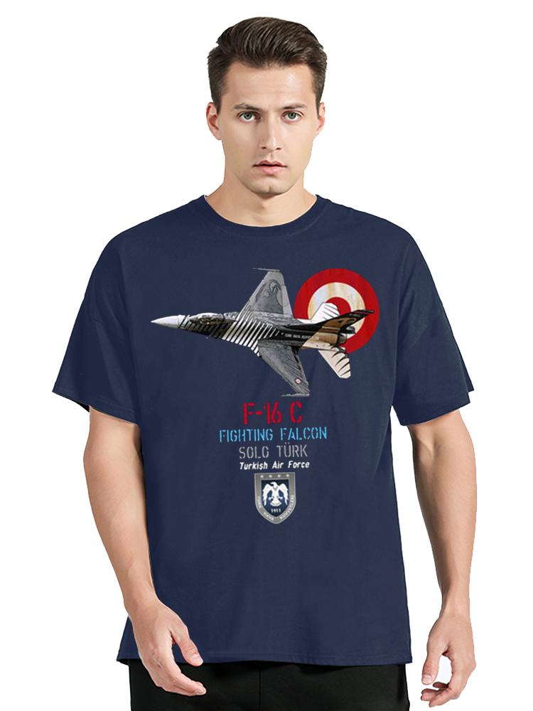Turkish Air Force F16 Fighting Falcon Fighter Aircraft Cotton Tops Tees Fitness Tshirt Oversized Unisex Tshirt Mens Clothing S