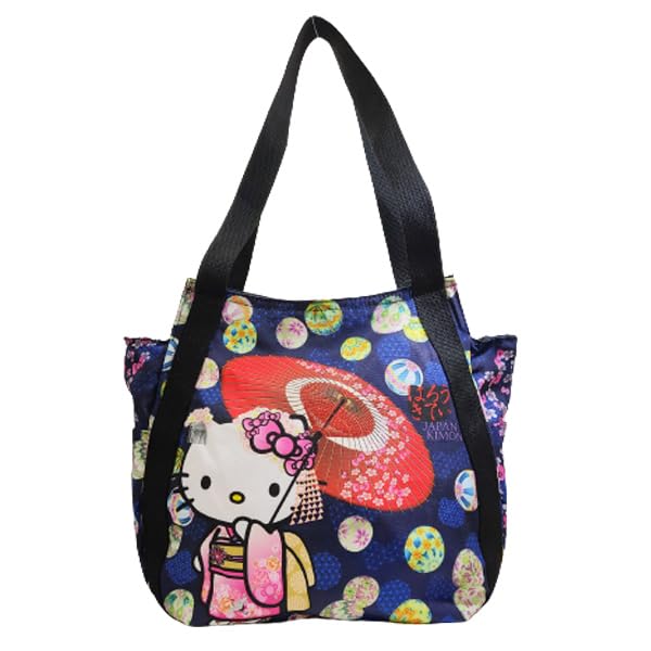 Sanrio SANRIO Tote Bag Balloon Bag Hello Kitty Kuromi My Melody Pompompurin Mermaid Japanese Pattern Kitty x [RINRE] Women's (Hello Maiko)