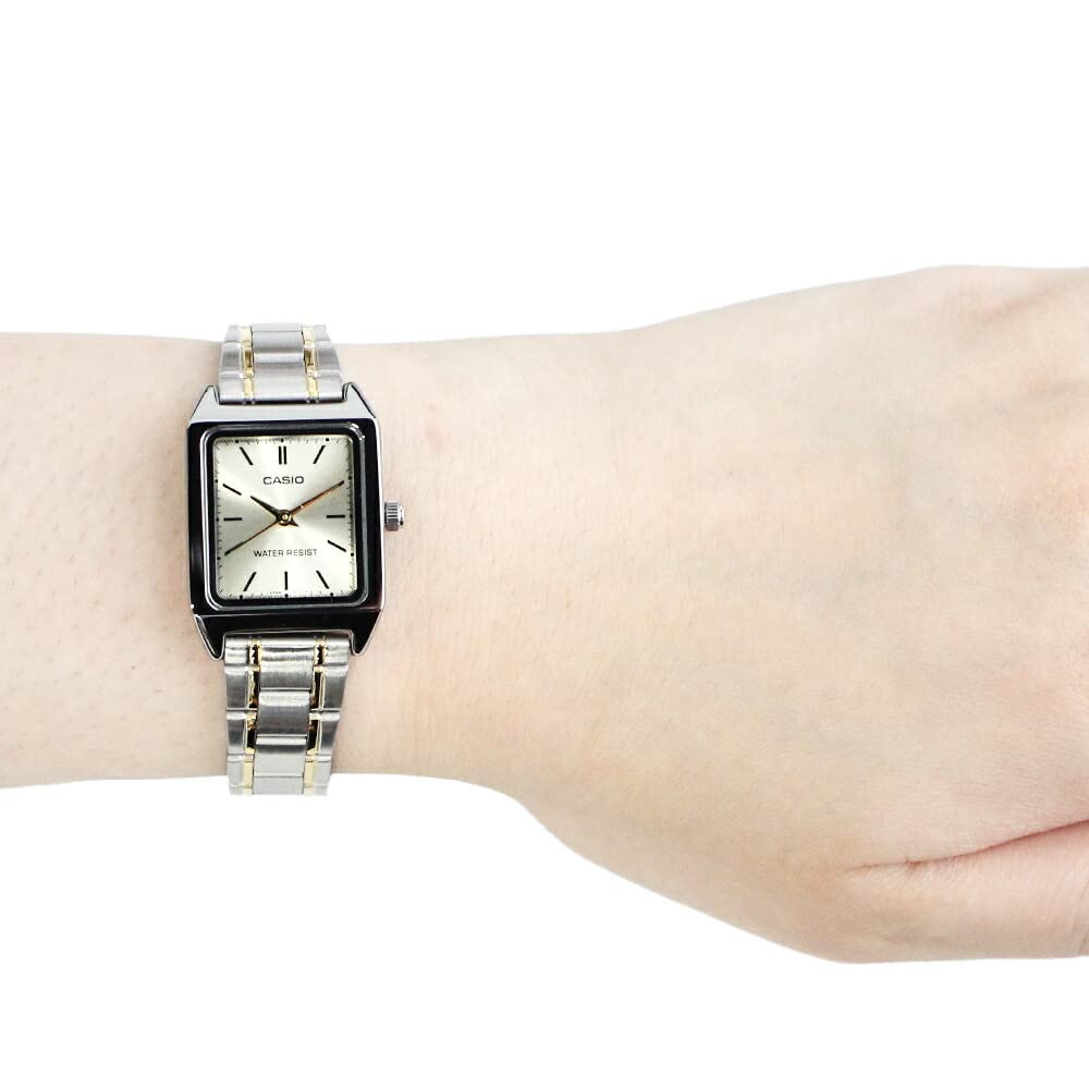 CASIO LTP-V007SG-9E women's quartz watch, brass, stainless steel, metal, silver, gold