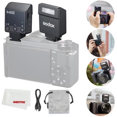Autorisierter Godox iM22 Kamera Mini-Blitz 440 Volle Leistung Einzelkontakt Hot Lithium-Batterie für und Olympus Kameras [Godox Händler] Blitz, Speedlite,
