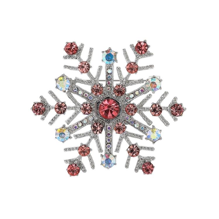 Stylish Snowflake Brooch Lightweight Alloy Design Corsage Badge Pin Comfortable Wear For Christmas Party Clothing