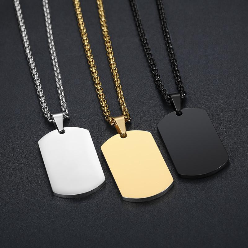 Stainless Steel European and American Personalized Military Brand Mens Pendant Simple Mens and Women Necklace