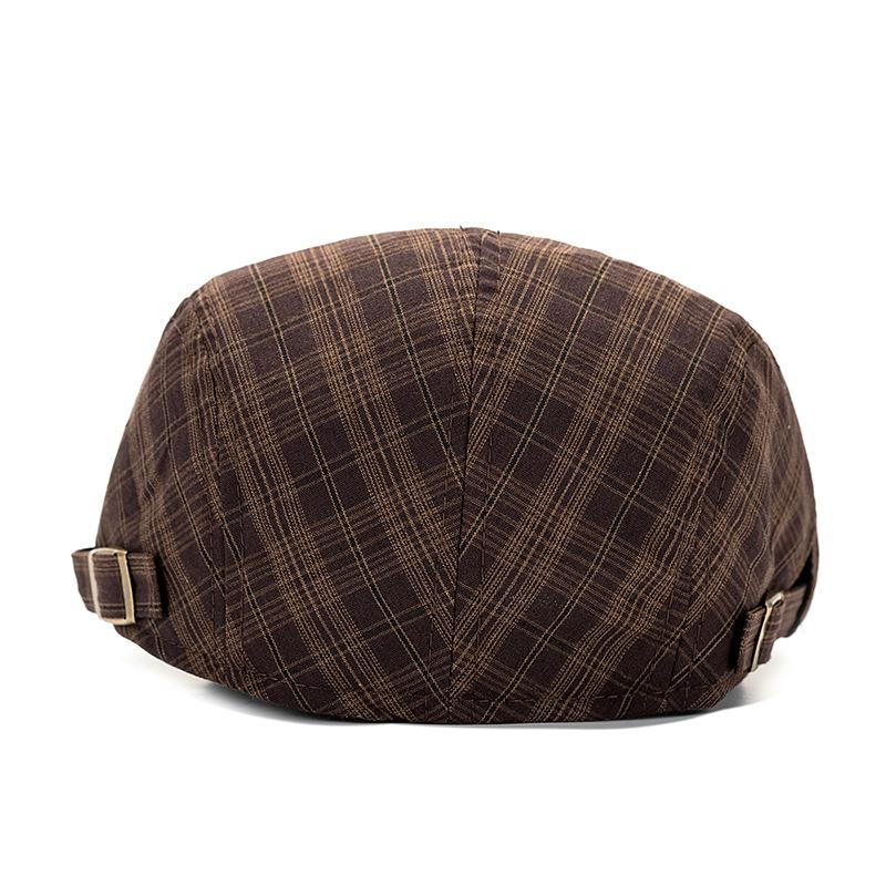 Plaid Forward Hat Men's Retro British Style Cap Spring Autumn Breathable Hat Women's Sun Hat
