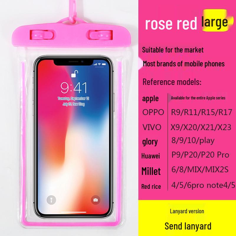 

Fluorescent Waterproof Touchscreen Phone Pouch for Swimming, Rafting, Diving, Water Park, and Beach Below 7.2 Inches Phone