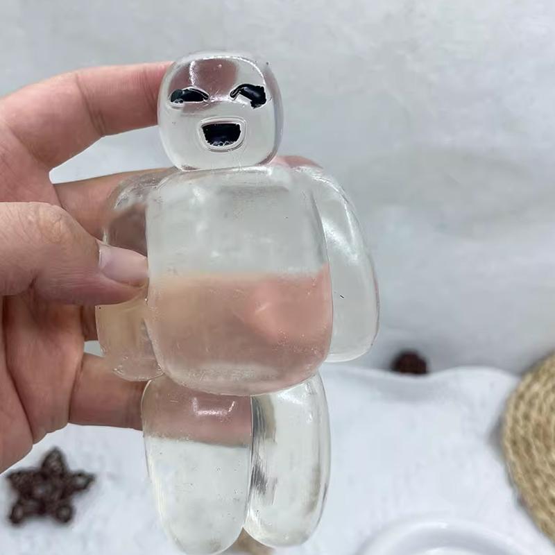 

5Pcs New Transparent Jelly Robot Squeeze Toy Cute Super Soft Relieve Stress Release Slowly Rebound Kawaii Stress-Relieving Gift (As shown-32778)-