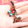 2027 Year Of Chinese Zodiac Goat Lucky Pendant Keychain Copper Feng Shui Wealth Key Ring Women Men Bag Charm Jewelry Gift