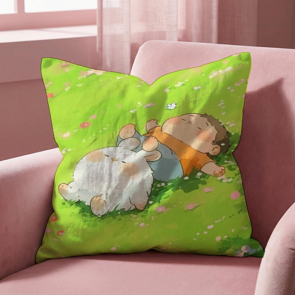 Cartoon Drawing Animal Cushion Cover Multi-Scene Pillow Cover for Home & Car - Reversible, Soft & Durable for Daily Use
