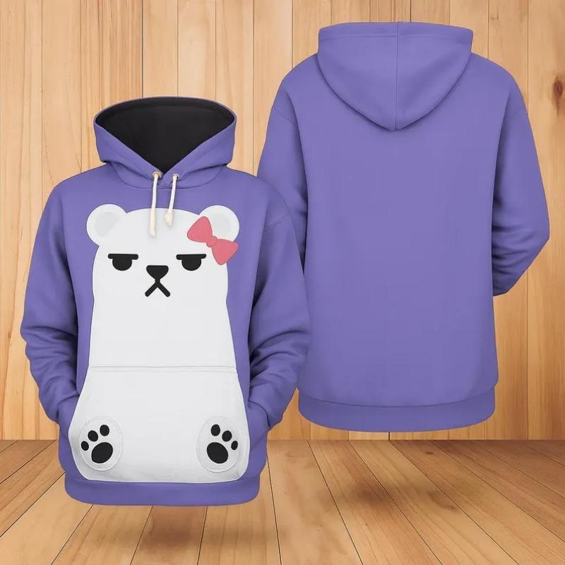 Fashion Women's Casual Top K-pop Devil Hunter Cartoon Print Children's Hooded Sweatshirt